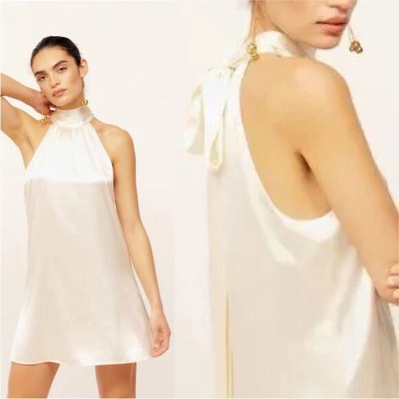 Reformation Corinth Silk Dress in Ivory XL NWT $348 - Picture 2 of 7